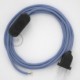 Cableado para lámpara, cable RM07 Efecto Seda Lila 1,8m. Elige tu el color de la clavija y del interruptor!