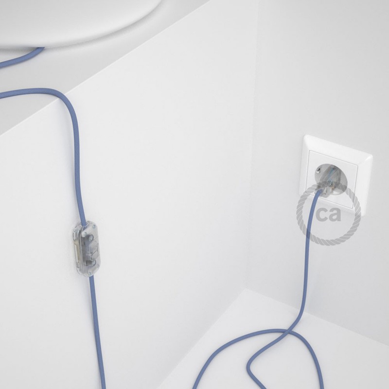 Cableado para lámpara, cable RM07 Efecto Seda Lila 1,8m. Elige tu el color de la clavija y del interruptor!