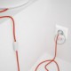 Cableado para lámpara, cable RM15 Efecto Seda Naranja 1,8m. Elige tu el color de la clavija y del interruptor!