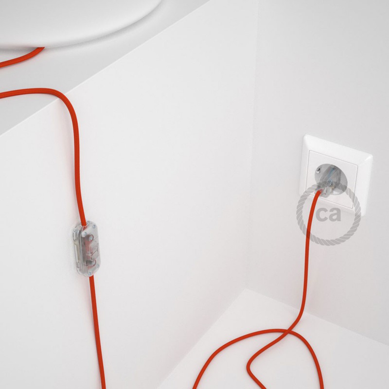 Cableado para lámpara, cable RM15 Efecto Seda Naranja 1,8m. Elige tu el color de la clavija y del interruptor!