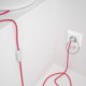 Cableado para lámpara, cable RM08 Efecto Seda Fuchsia 1,8m. Elige tu el color de la clavija y del interruptor!