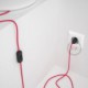 Cableado para lámpara, cable RM08 Efecto Seda Fuchsia 1,8m. Elige tu el color de la clavija y del interruptor!