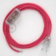 Cableado para lámpara, cable RM08 Efecto Seda Fuchsia 1,8m. Elige tu el color de la clavija y del interruptor!