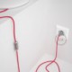 Cableado para lámpara, cable RM08 Efecto Seda Fuchsia 1,8m. Elige tu el color de la clavija y del interruptor!
