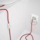 Cableado para lámpara, cable RM09 Efecto Seda Rojo 1,8m. Elige tu el color de la clavija y del interruptor!