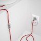 Cableado para lámpara, cable RM09 Efecto Seda Rojo 1,8m. Elige tu el color de la clavija y del interruptor!