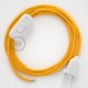 Cableado para lámpara, cable RM10 Efecto Seda Amarillo 1,8m. Elige tu el color de la clavija y del interruptor!