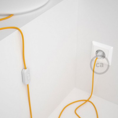 Cableado para lámpara, cable RM10 Efecto Seda Amarillo 1,8m. Elige tu el color de la clavija y del interruptor!