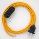 Cableado para lámpara, cable RM10 Efecto Seda Amarillo 1,8m. Elige tu el color de la clavija y del interruptor!