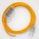 Cableado para lámpara, cable RM10 Efecto Seda Amarillo 1,8m. Elige tu el color de la clavija y del interruptor!