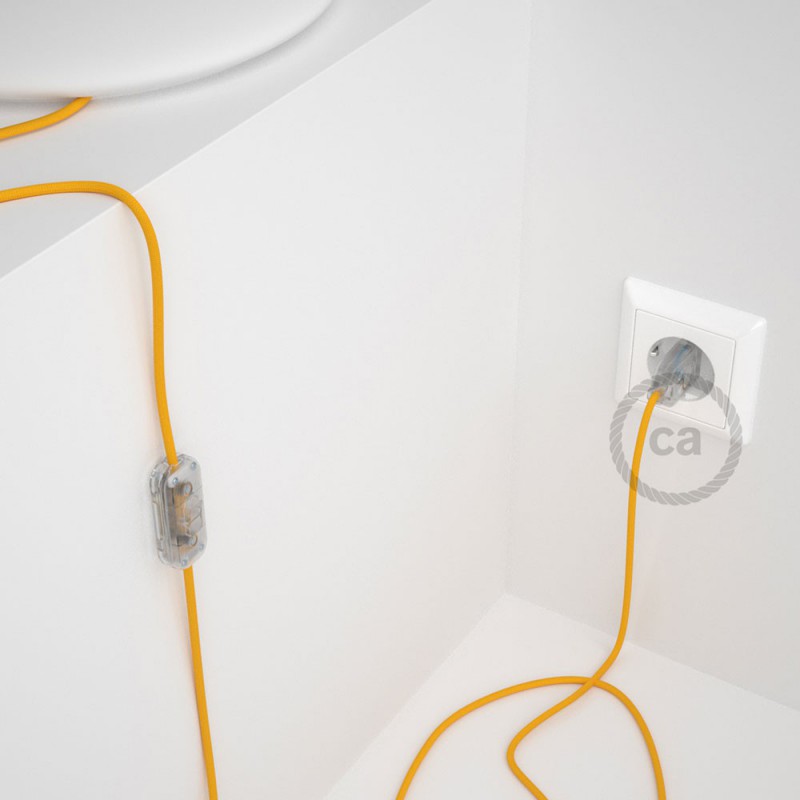 Cableado para lámpara, cable RM10 Efecto Seda Amarillo 1,8m. Elige tu el color de la clavija y del interruptor!