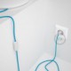 Cableado para lámpara, cable RM11 Efecto Seda Celeste 1,8m. Elige tu el color de la clavija y del interruptor!