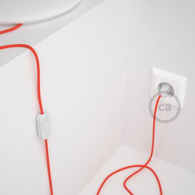 Cableado para lámpara, cable RF15 Efecto Seda Naranja Flùo 1,8m. Elige tu el color de la clavija y del interruptor!