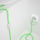 Cableado para lámpara, cable RF06 Efecto Seda Verde Flùo 1,8m. Elige tu el color de la clavija y del interruptor!