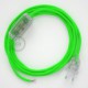Cableado para lámpara, cable RF06 Efecto Seda Verde Flùo 1,8m. Elige tu el color de la clavija y del interruptor!