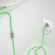 Cableado para lámpara, cable RF06 Efecto Seda Verde Flùo 1,8m. Elige tu el color de la clavija y del interruptor!