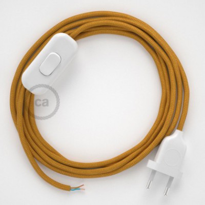 Cableado para lámpara, cable RM05 Efecto Seda Dorado 1,8m. Elige tu el color de la clavija y del interruptor!