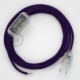 Cableado para lámpara, cable RM14 Efecto Seda Púrpura 1,8m. Elige tu el color de la clavija y del interruptor!
