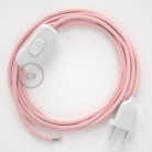Cableado para lámpara, cable RM16 Efecto Seda Rosa Bebé 1,8m. Elige tu el color de la clavija y del interruptor!
