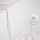 Cableado para lámpara, cable RM16 Efecto Seda Rosa Bebé 1,8m. Elige tu el color de la clavija y del interruptor!