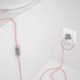 Cableado para lámpara, cable RM16 Efecto Seda Rosa Bebé 1,8m. Elige tu el color de la clavija y del interruptor!