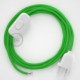 Cableado para lámpara, cable RM18 Efecto Seda Verde Lima 1,8m. Elige tu el color de la clavija y del interruptor!