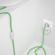 Cableado para lámpara, cable RM18 Efecto Seda Verde Lima 1,8m. Elige tu el color de la clavija y del interruptor!