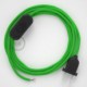 Cableado para lámpara, cable RM18 Efecto Seda Verde Lima 1,8m. Elige tu el color de la clavija y del interruptor!