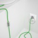 Cableado para lámpara, cable RM18 Efecto Seda Verde Lima 1,8m. Elige tu el color de la clavija y del interruptor!