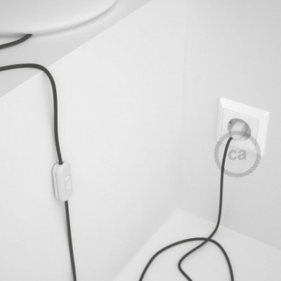 Cableado para lámpara, cable RM03 Efecto Seda Gris 1,8m. Elige tu el color de la clavija y del interruptor!
