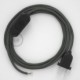 Cableado para lámpara, cable RM03 Efecto Seda Gris 1,8m. Elige tu el color de la clavija y del interruptor!
