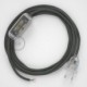 Cableado para lámpara, cable RM03 Efecto Seda Gris 1,8m. Elige tu el color de la clavija y del interruptor!