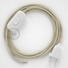 Cableado para lámpara, cable RN01 Lino Natural Neutro 1,8m. Elige tu el color de la clavija y del interruptor!