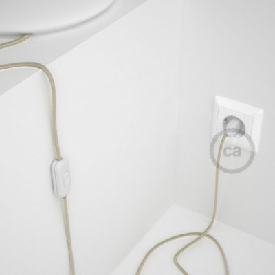 Cableado para lámpara, cable RN01 Lino Natural Neutro 1,8m. Elige tu el color de la clavija y del interruptor!