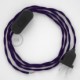 Cableado para lámpara, cable TM14 Efecto Seda Púrpura 1,8m. Elige tu el color de la clavija y del interruptor!