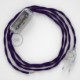 Cableado para lámpara, cable TM14 Efecto Seda Púrpura 1,8m. Elige tu el color de la clavija y del interruptor!