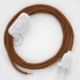 Cableado para lámpara, cable RL22 Efecto Seda Glitter Cobre 1,8m. Elige tu el color de la clavija y del interruptor!