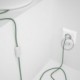 Cableado para lámpara, cable RZ06 Efecto Seda ZigZag Blanco Verde 1,8m. Elige tu el color de la clavija y del interruptor!