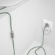 Cableado para lámpara, cable RZ06 Efecto Seda ZigZag Blanco Verde 1,8m. Elige tu el color de la clavija y del interruptor!