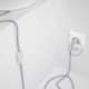 Cableado para lámpara, cable RZ07 Efecto Seda ZigZag Blanco Lila 1,8m. Elige tu el color de la clavija y del interruptor!