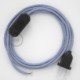 Cableado para lámpara, cable RZ07 Efecto Seda ZigZag Blanco Lila 1,8m. Elige tu el color de la clavija y del interruptor!