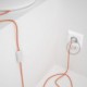 Cableado para lámpara, cable RZ15 Efecto Seda ZigZag Blanco Naranja 1,8m. Elige tu el color de la clavija y del interruptor!