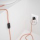 Cableado para lámpara, cable RZ15 Efecto Seda ZigZag Blanco Naranja 1,8m. Elige tu el color de la clavija y del interruptor!