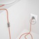 Cableado para lámpara, cable RZ15 Efecto Seda ZigZag Blanco Naranja 1,8m. Elige tu el color de la clavija y del interruptor!