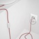 Cableado para lámpara, cable RZ09 Efecto Seda ZigZag Blanco Rojo 1,8m. Elige tu el color de la clavija y del interruptor!