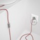 Cableado para lámpara, cable RZ09 Efecto Seda ZigZag Blanco Rojo 1,8m. Elige tu el color de la clavija y del interruptor!
