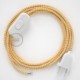Cableado para lámpara, cable RZ10 Efecto Seda ZigZag Blanco Amarillo 1,8m. Elige tu el color de la clavija y del interruptor!