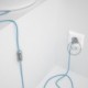 Cableado para lámpara, cable RZ11 Efecto Seda ZigZag Blanco Celeste 1,8m. Elige tu el color de la clavija y del interruptor!