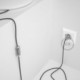 Cableado para lámpara, cable RZ04 Efecto Seda ZigZag Blanco Negro 1,8m. Elige tu el color de la clavija y del interruptor!