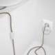 Cableado para lámpara, cable RS82 Algodón y Lino Natural Marrón 1,8m. Elige tu el color de la clavija y del interruptor!